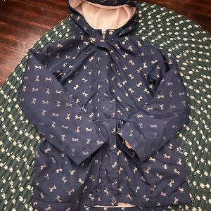 Girls size 6 Navy Print Hooded Jacket
